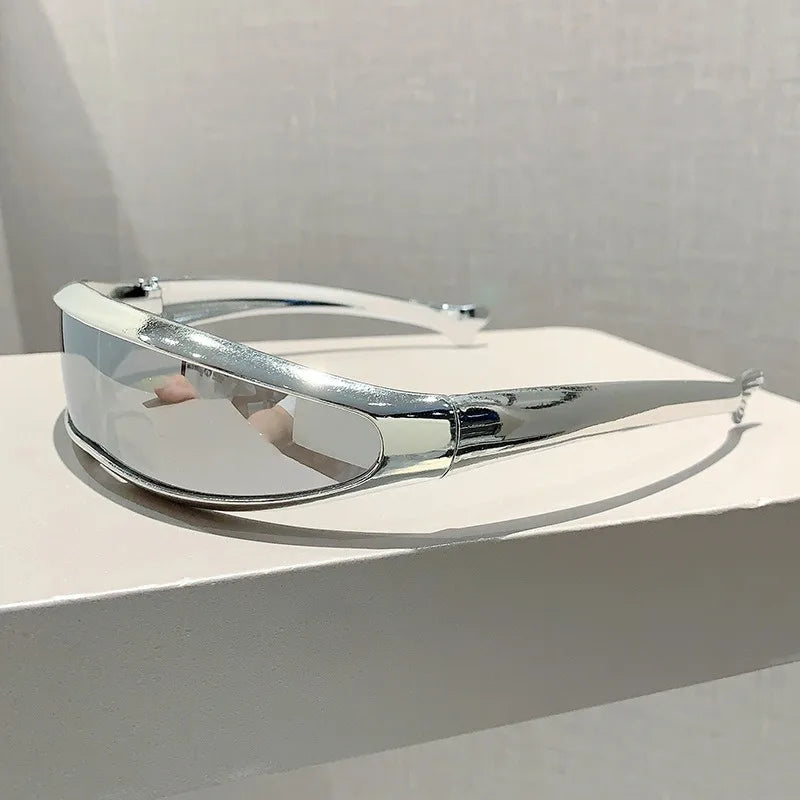 Electroplated One-Piece Futuristic Rave Goggles