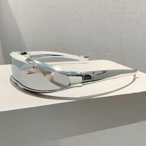 Electroplated One-Piece Futuristic Rave Goggles