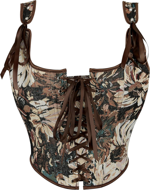 Floral Jacquard Renaissance Underbust Corset