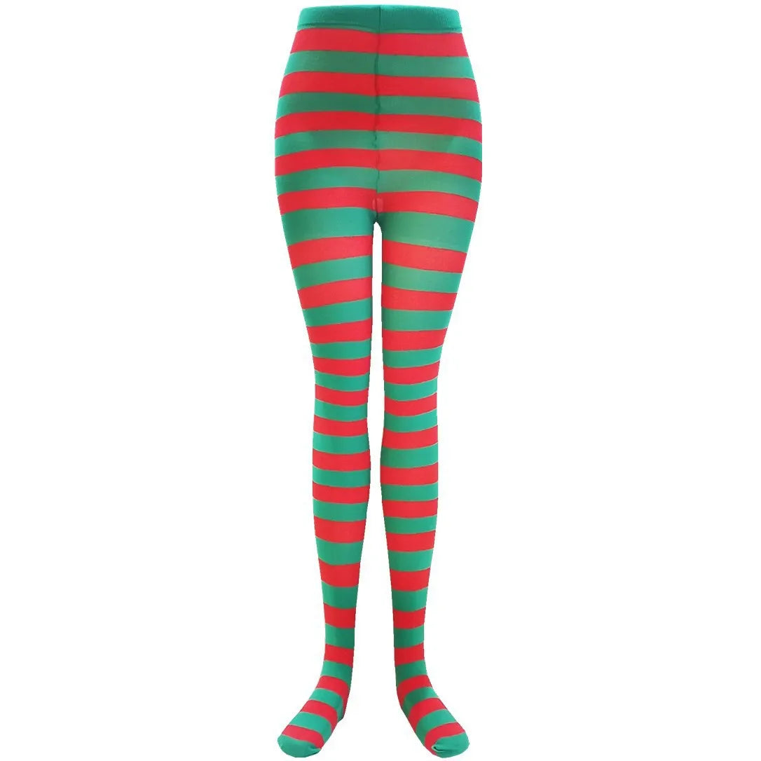 Rainbow Striped Goth Punk High Waist Pantyhose
