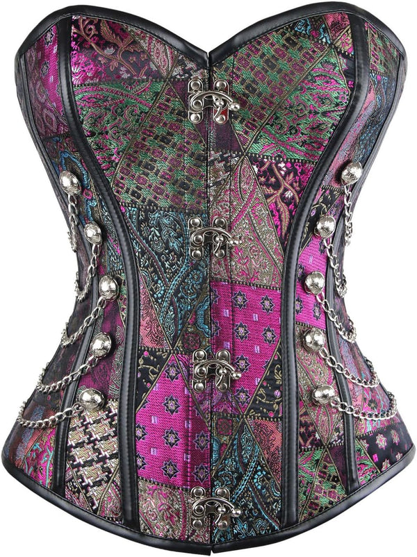Gothic Corset Bustier with Chain Detail