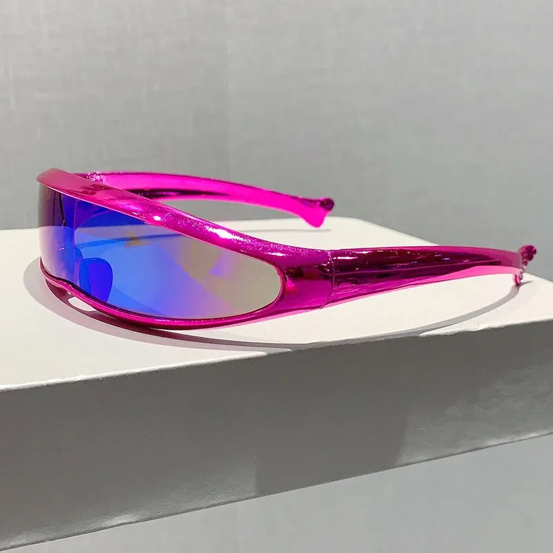 Electroplated One-Piece Futuristic Rave Goggles