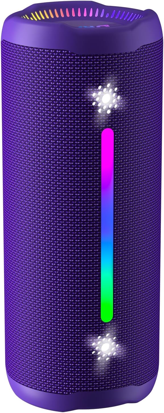 25W Outdoor Bluetooth Speaker – IPX7, Colorful Lights, 24H
