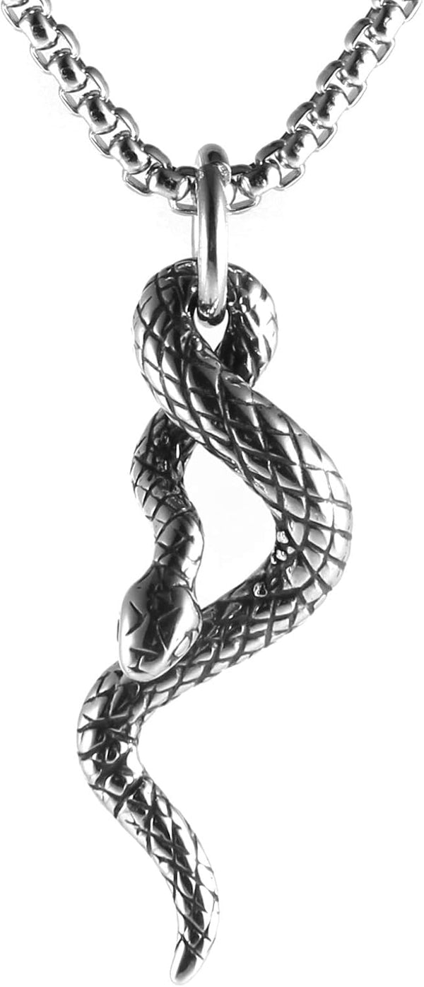 Gothic Snake Pendant - Serpent Ritual Necklace