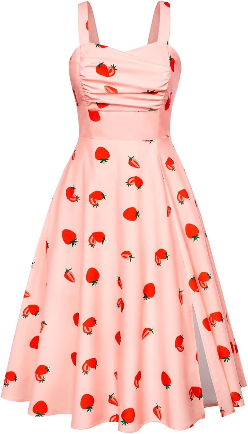 Vintage Swing Dress - Sleeveless - 1950s Rockabilly Pin-Up Style