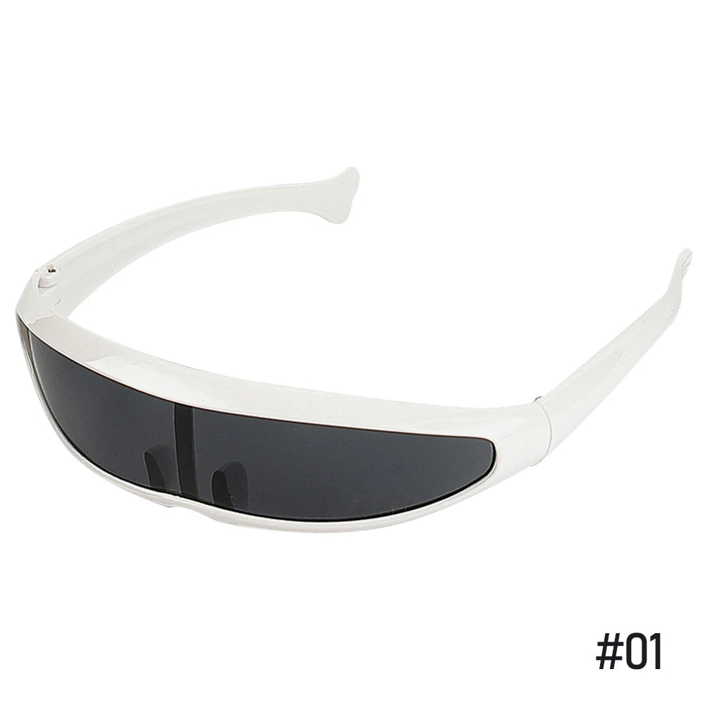 Futuristic Narrow Cyclops Mirror Sunglasses