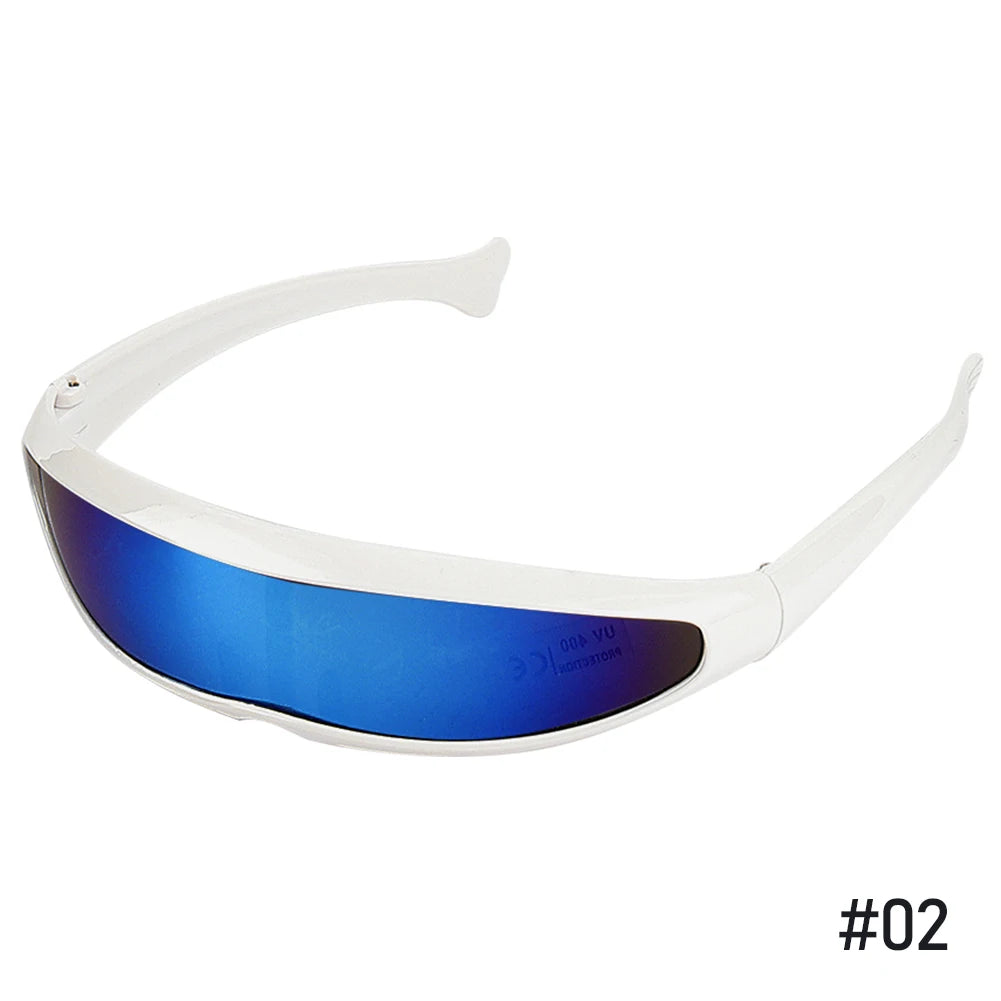 Futuristic Narrow Cyclops Mirror Sunglasses