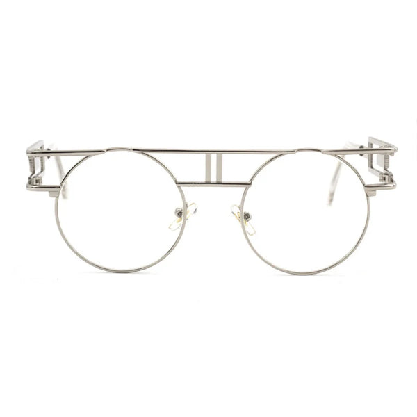 Big Frame Round Alloy Mirror Steampunk Sunglasses