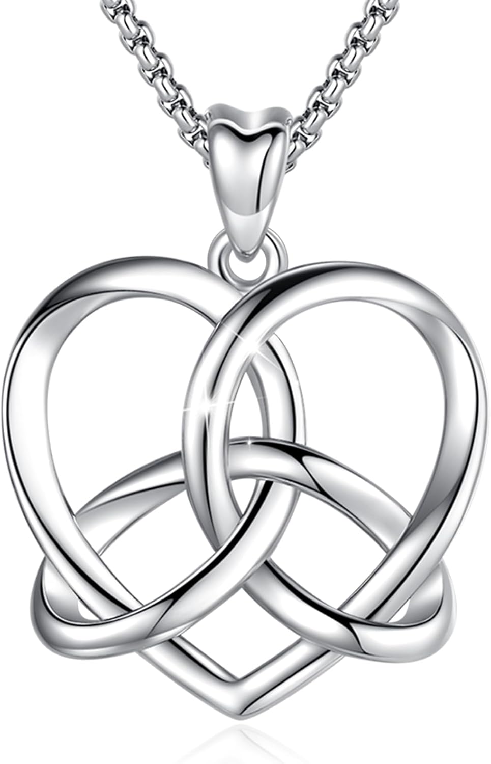 Sterling Silver Pentagram Necklace Triple Moon Tetragrammaton