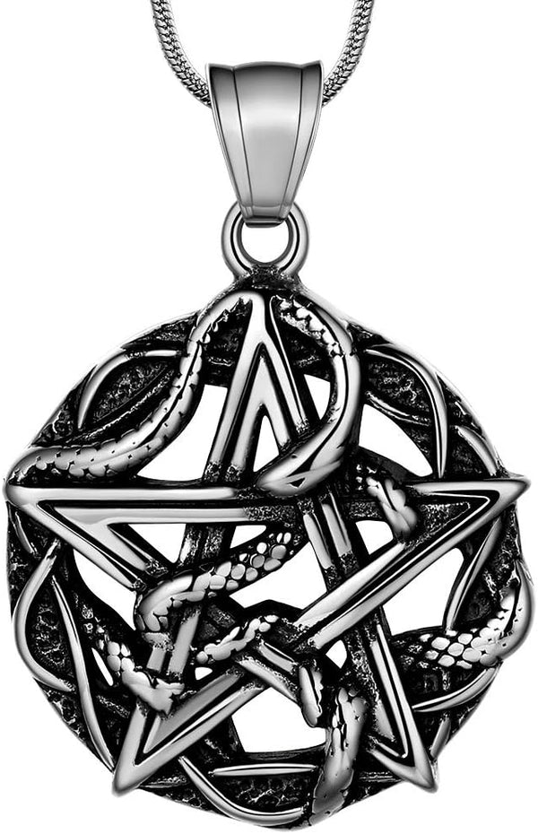 Stainless Steel Pentagram Necklace Tetragrammaton