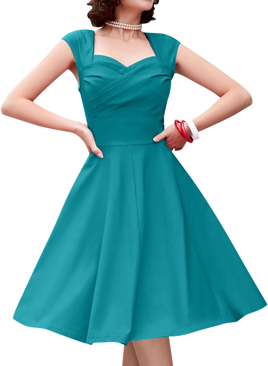Vintage Swing Dress - 1950s Rockabilly Pin-Up Style
