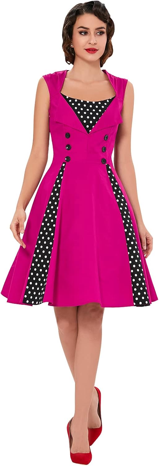 Polka Dot Style Cocktail Party Swing Dress