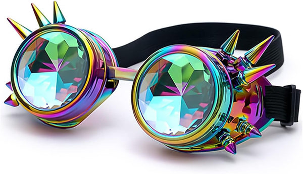 Kaleidoscope Rainbow Prism Steampunk Rave Goggles