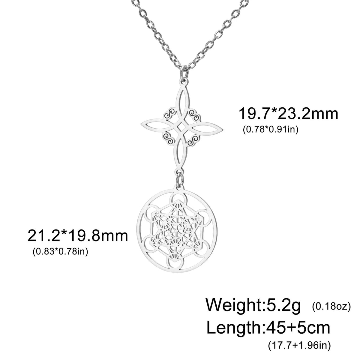 Stainless Steel Pentagram Necklace Tetragrammaton
