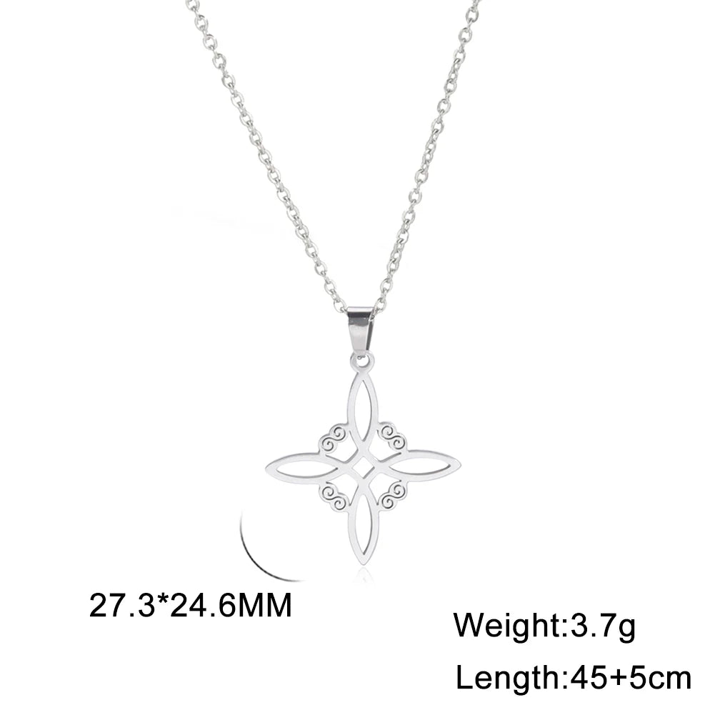 Stainless Steel Pentagram Necklace Tetragrammaton