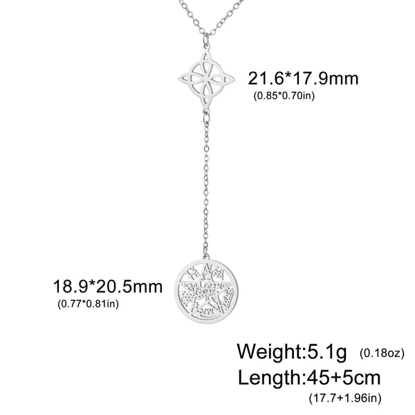 Stainless Steel Pentagram Necklace Tetragrammaton