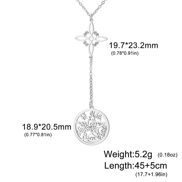 Stainless Steel Pentagram Necklace Tetragrammaton