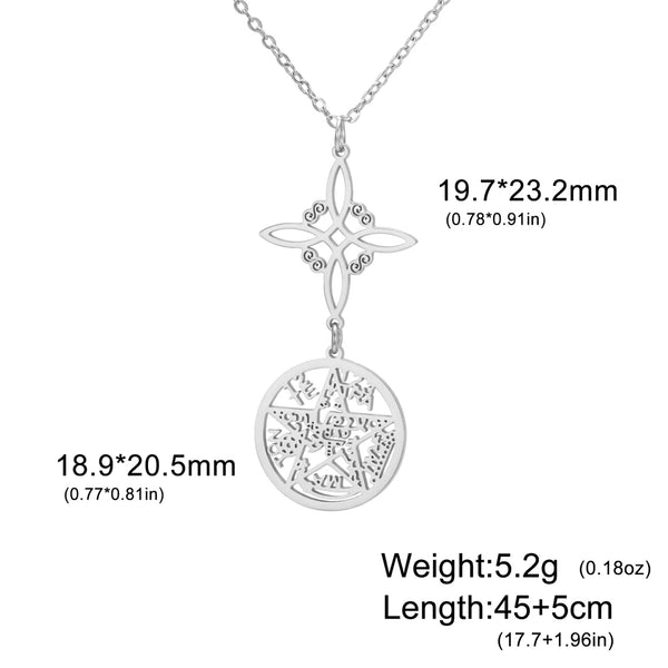 Stainless Steel Pentagram Necklace Tetragrammaton