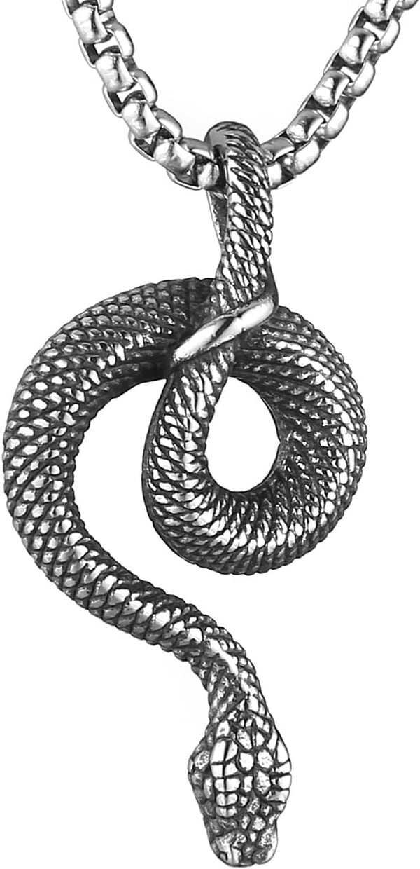 Gothic Snake Pendant - Serpent Ritual Necklace