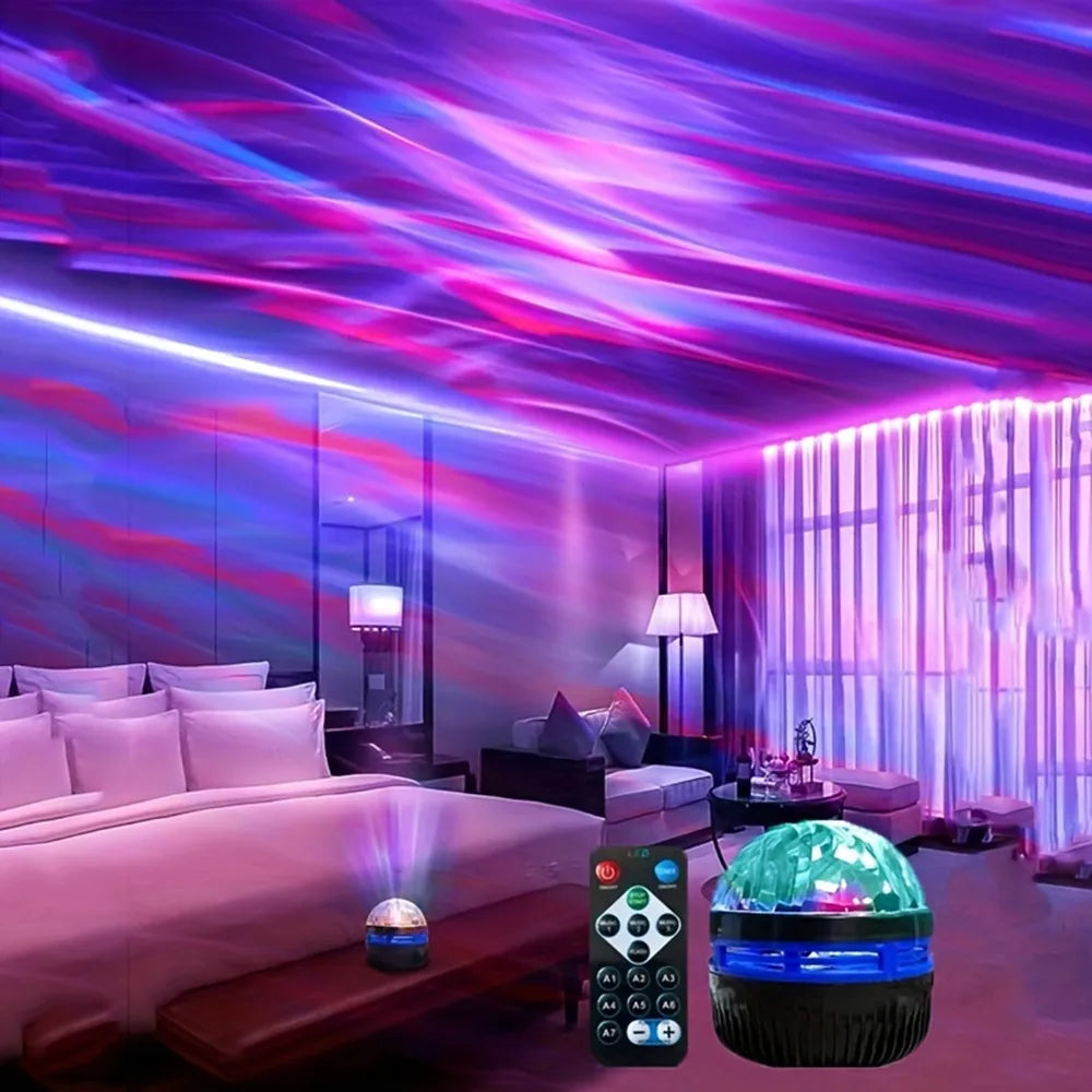 USB Galaxy Projector Aurora RGB 5v Night Lights Auto Rotating Sound Activated dmx Remote Control ...