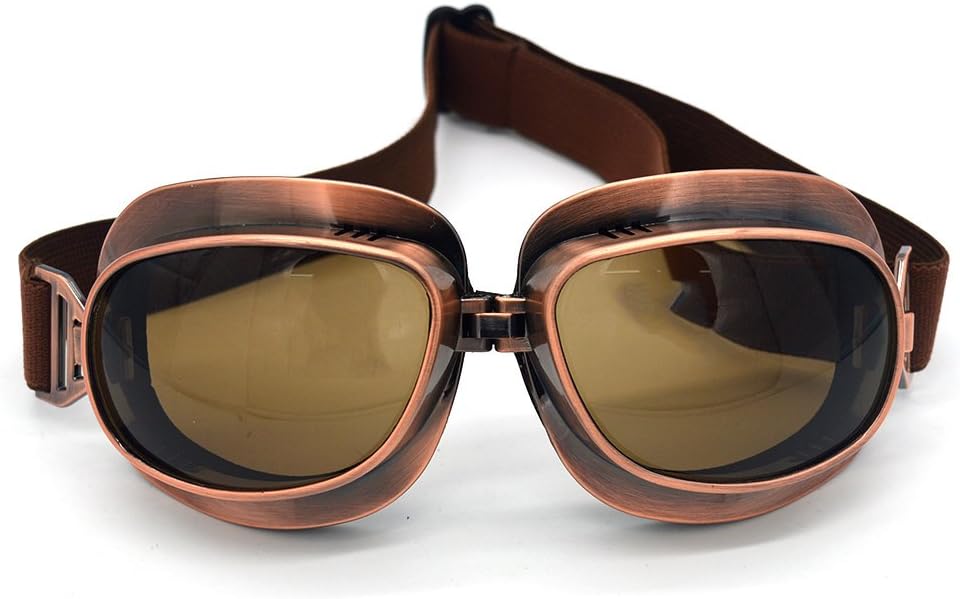 Vintage Pilot Aviator Steampunk Motorcycle Goggles