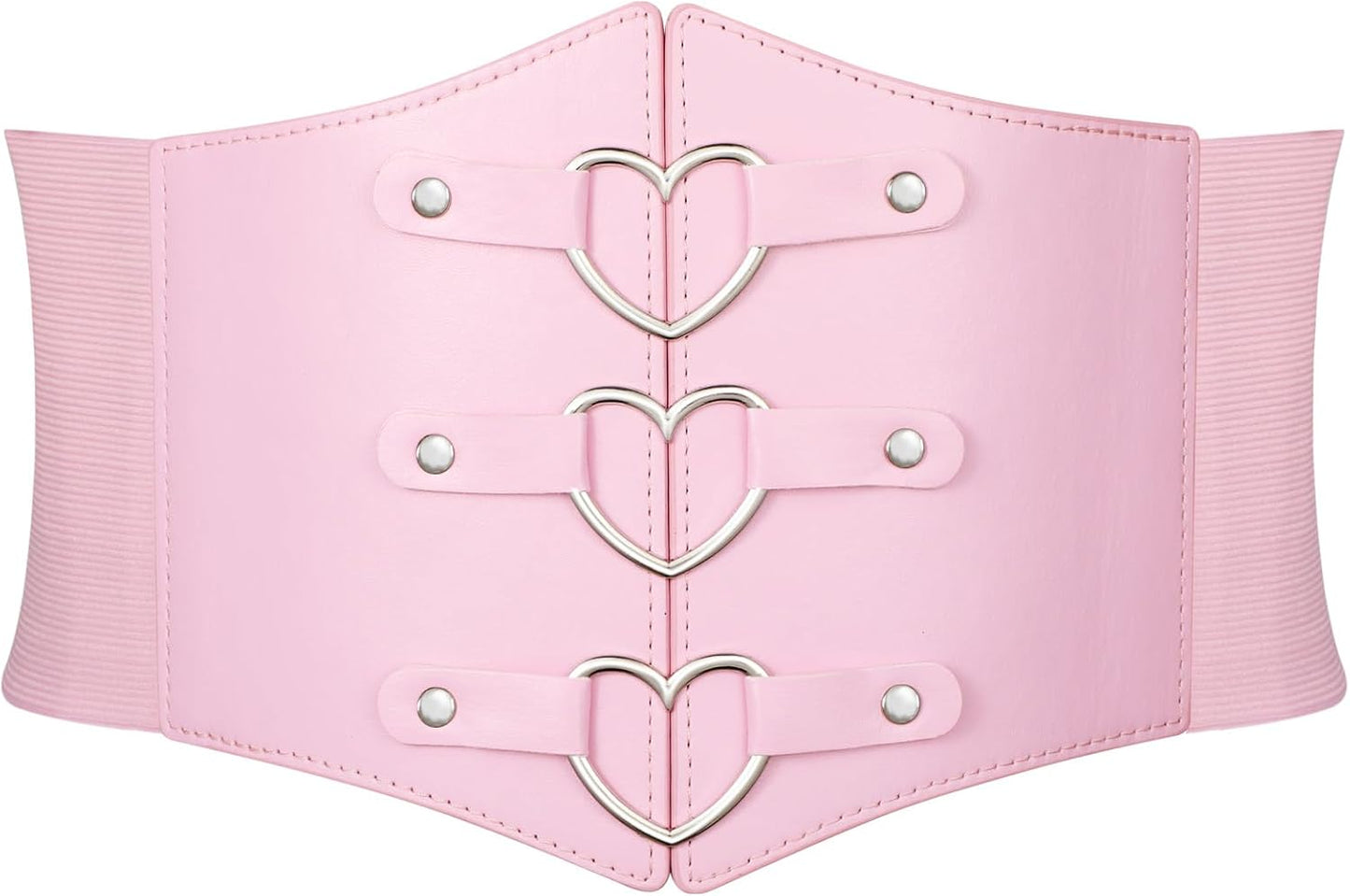 Metal Ring Wide Elastic Waspie Corset Belt