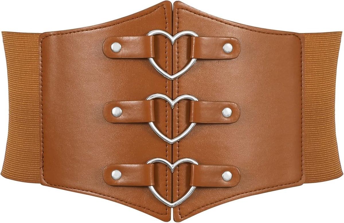 Metal Ring Wide Elastic Waspie Corset Belt