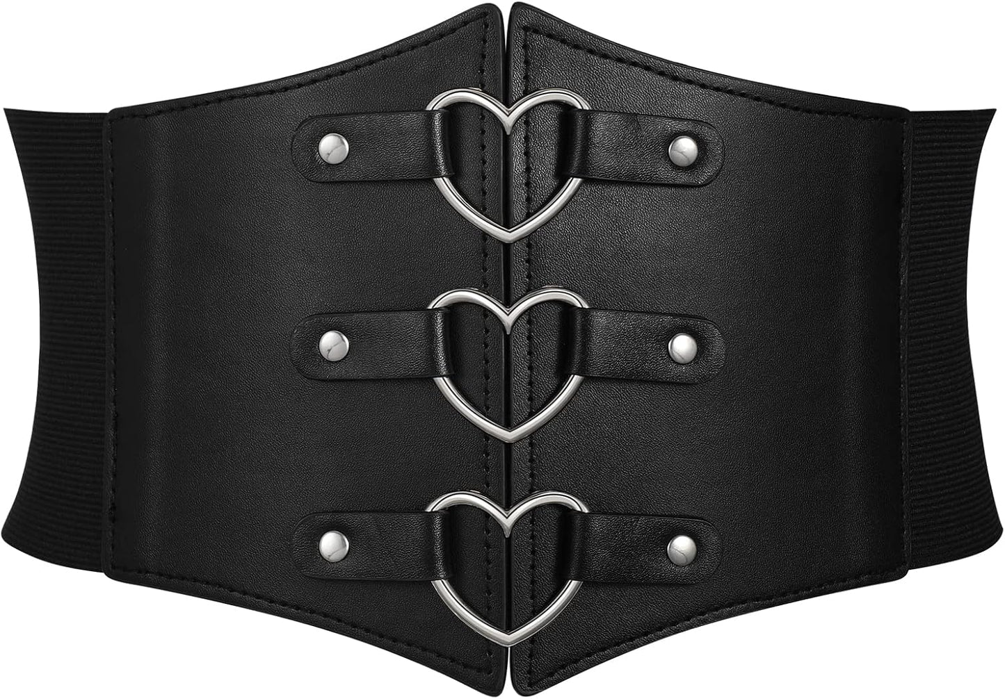 Metal Ring Wide Elastic Waspie Corset Belt