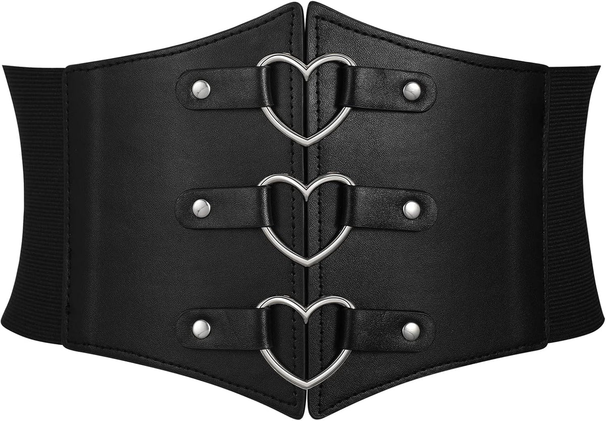 Metal Ring Wide Elastic Waspie Corset Belt