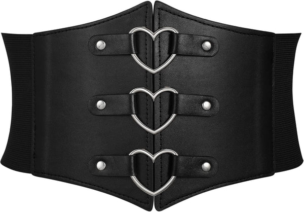 Metal Ring Wide Elastic Waspie Corset Belt