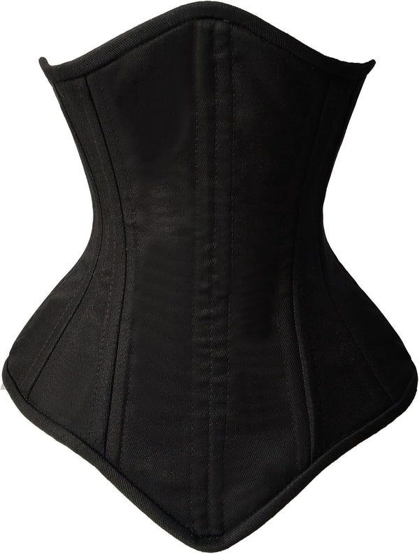 Double Steel Boned Brocade Faux Leather Underbust Corset