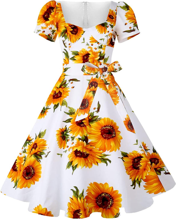Vintage Swing Dress - 1950s Rockabilly Pin-Up Style