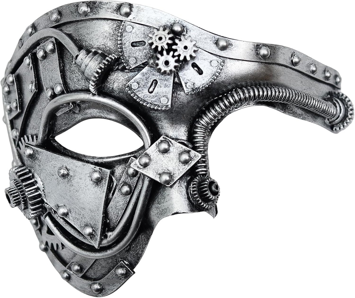 Steampunk Cyborg Half Mask – Gold Metallic Finish
