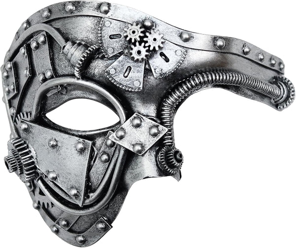 Steampunk Cyborg Half Mask – Gold Metallic Finish