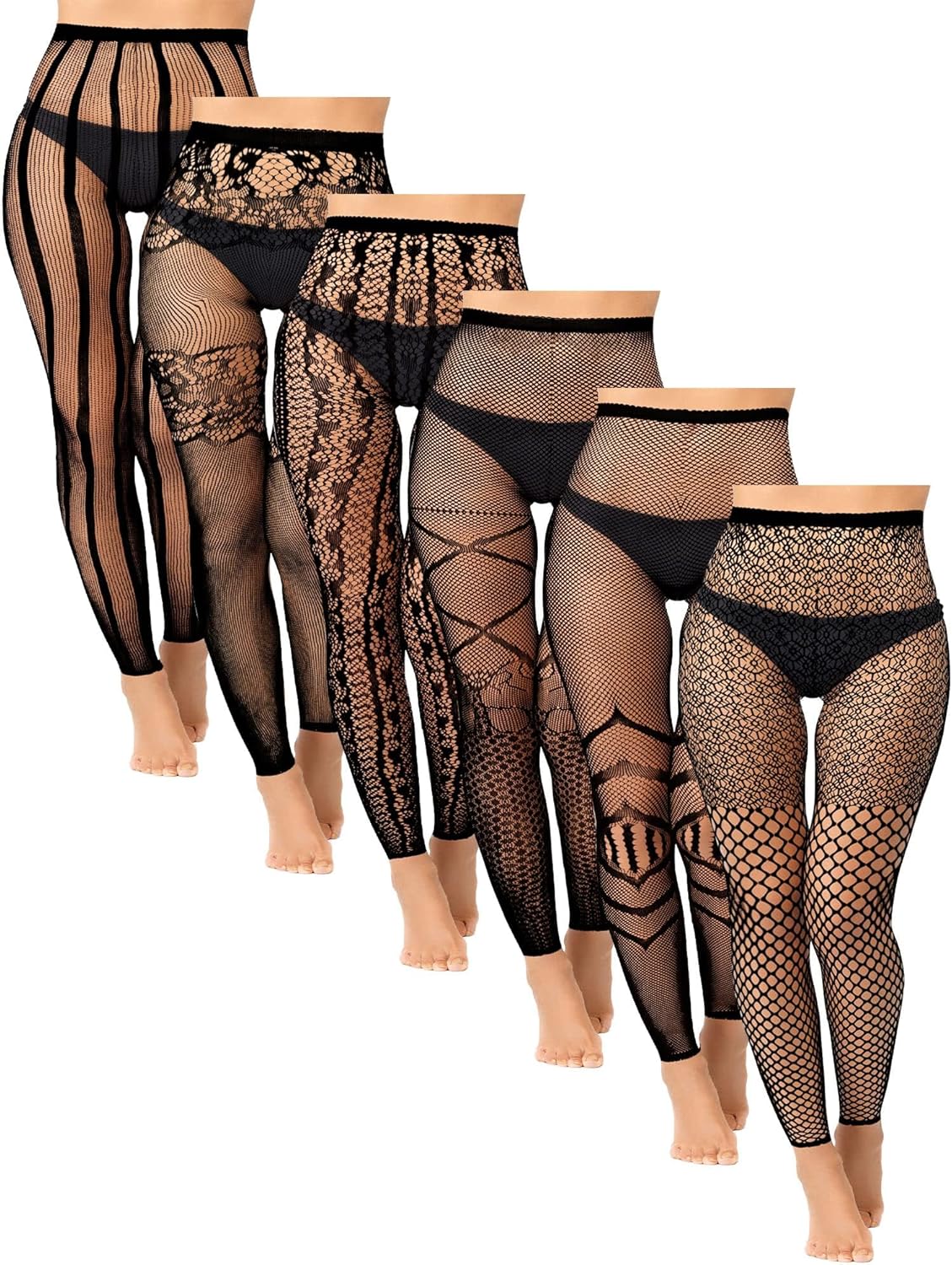 Fishnet Thigh-High Stockings – 6 Pairs Plus Size