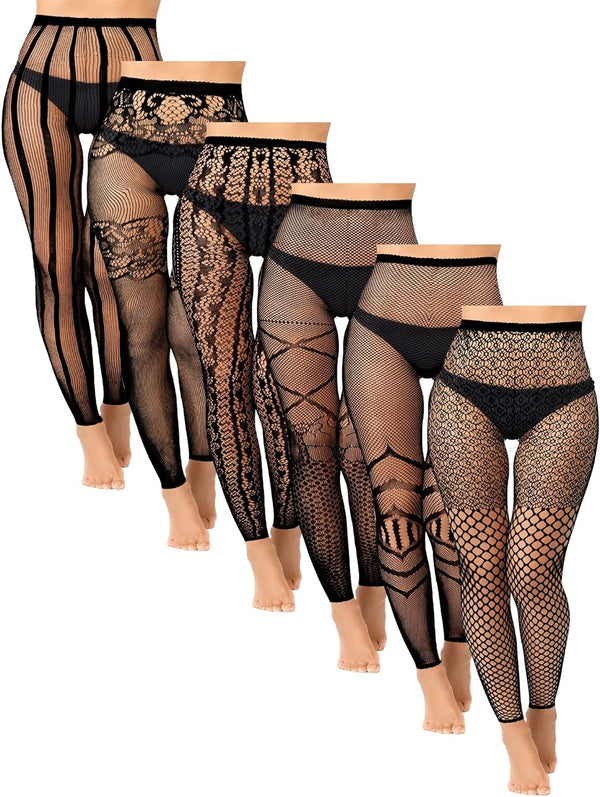 Fishnet Thigh-High Stockings – 6 Pairs Plus Size