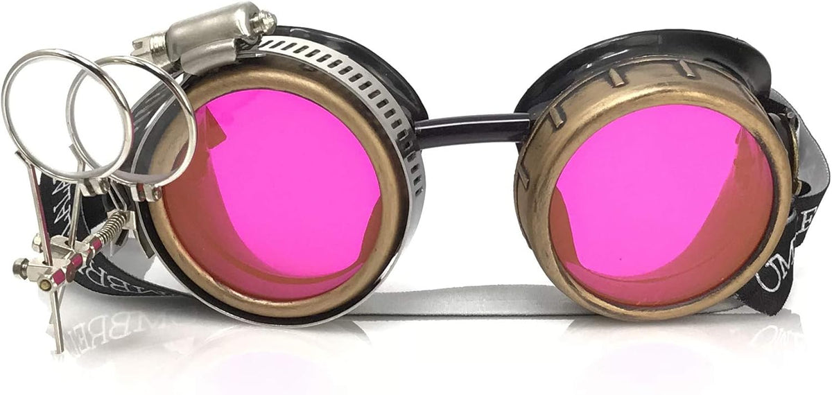 Victorian Steampunk Goggles with Compass & Ocular Loupe