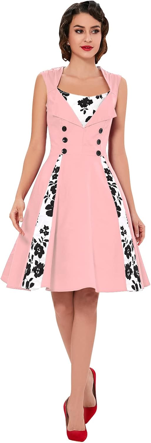 Polka Dot Style Cocktail Party Swing Dress