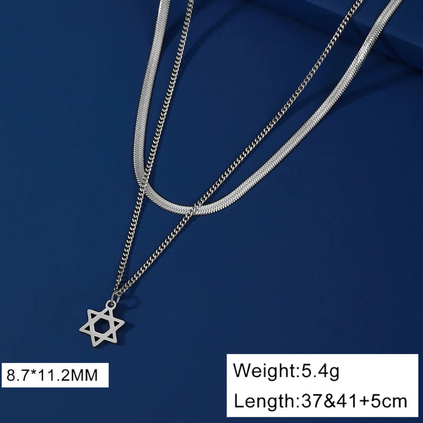 Star of David Necklace Pentagon Vintage