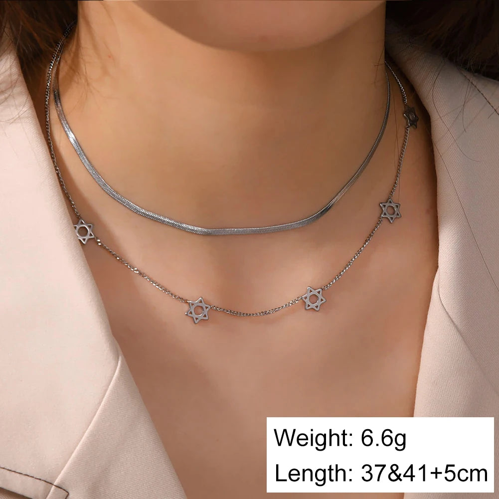 Star of David Necklace Pentagon Vintage