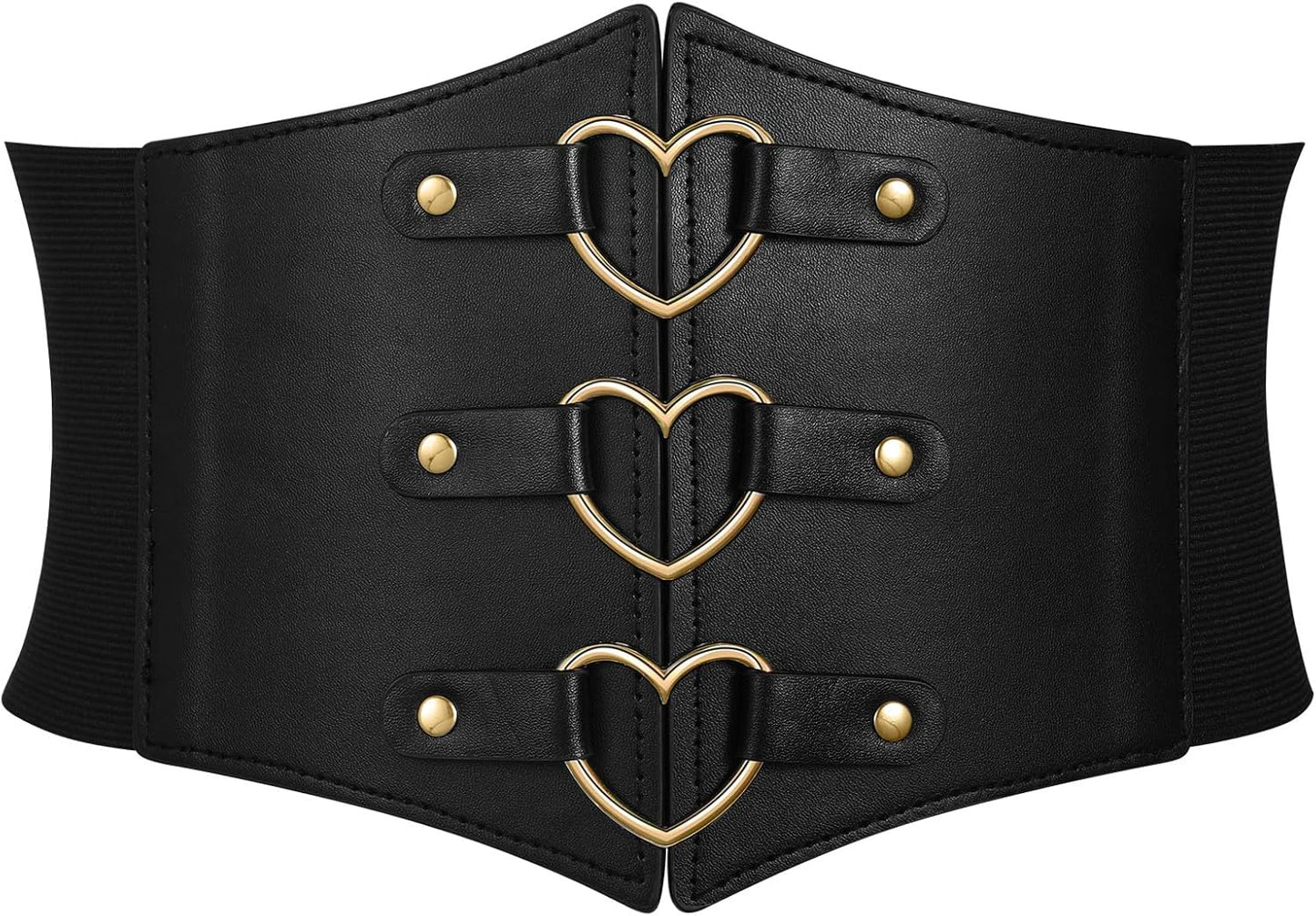 Metal Ring Wide Elastic Waspie Corset Belt