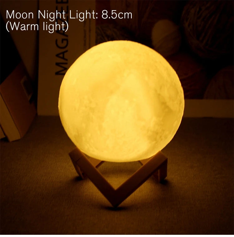 8cm Moon Lamp LED Night LED Light Kids Gift Moon Lamp