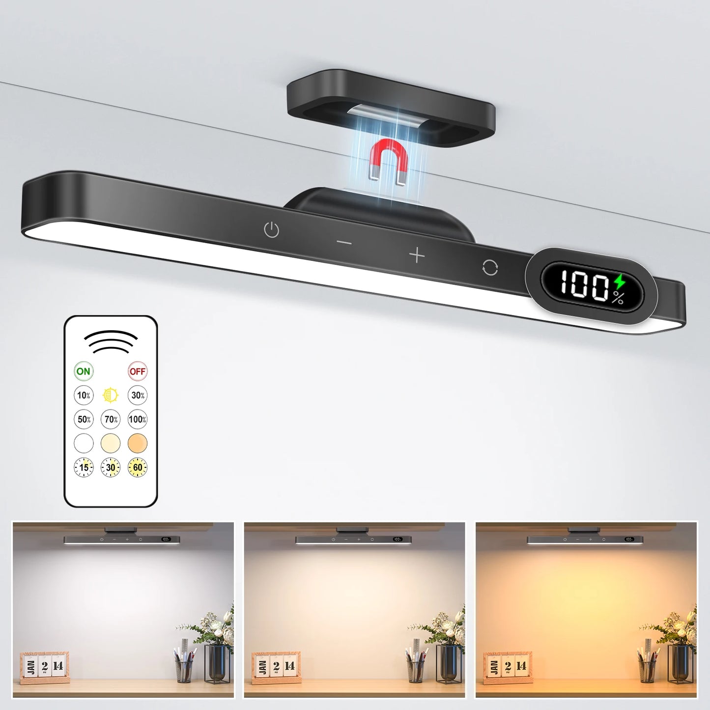 Willed 5w Dimmable Night LED Light With 2500mah Rechargeable Under Cabinet for Closet Bedside Desk