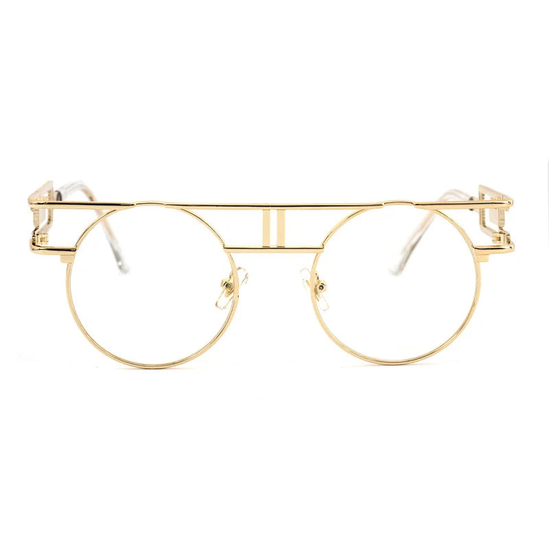 Big Frame Round Alloy Mirror Steampunk Sunglasses