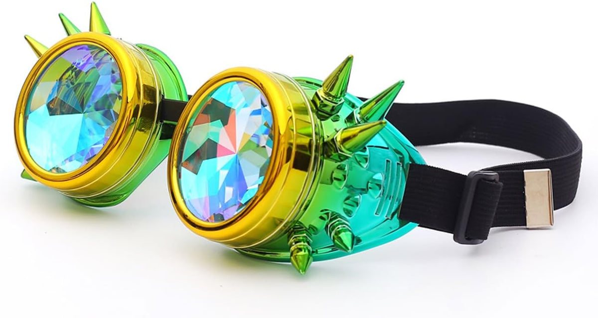 Kaleidoscope Rainbow Prism Steampunk Rave Goggles