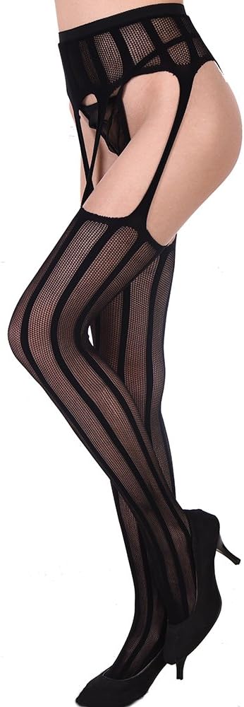 High Waist Fishnet Suspender Stockings