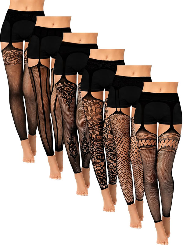 Fishnet Thigh-High Stockings – 6 Pairs Plus Size