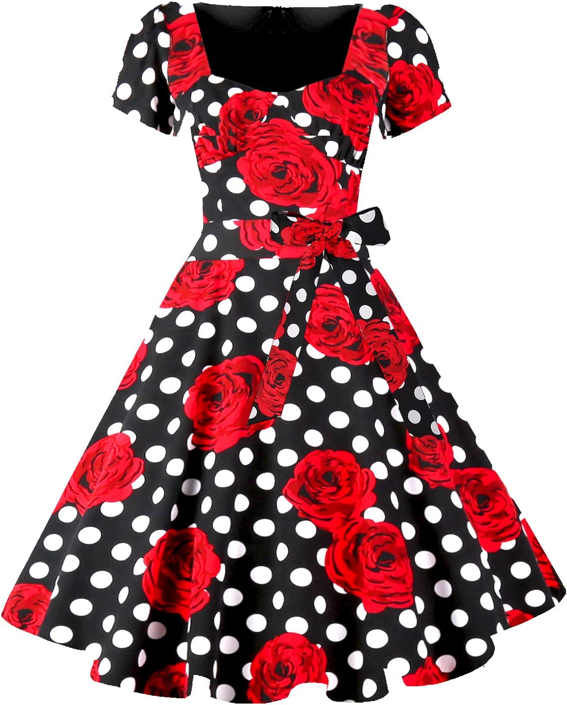 Vintage Swing Dress - 1950s Rockabilly Pin-Up Style