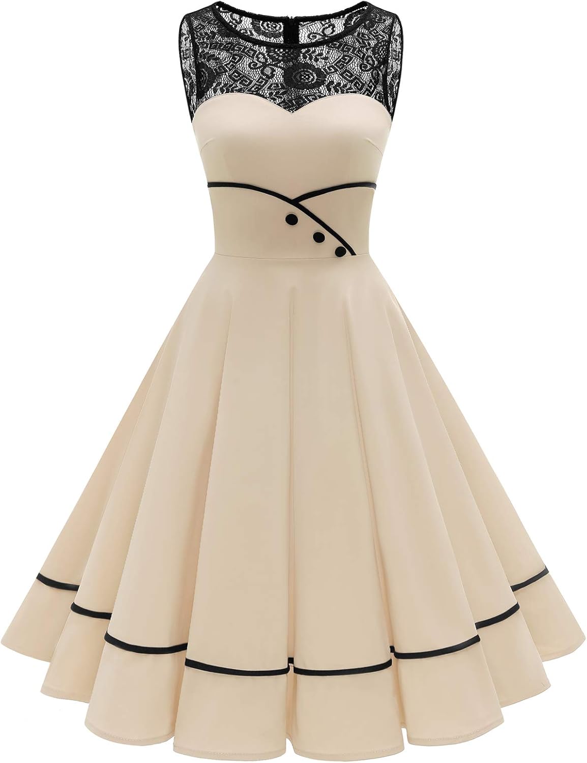 Floral Vintage Swing Dress - Sleeveless - 1950s Rockabilly Pin-Up Style
