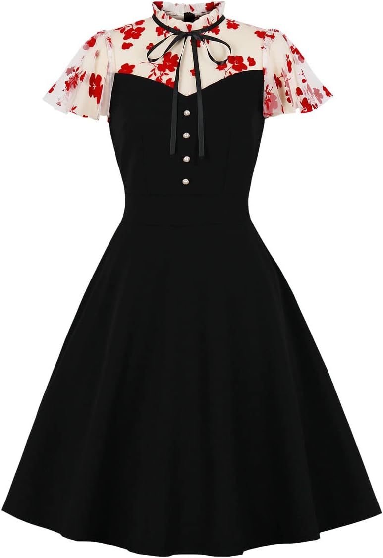 Polka Dot Vintage Swing Dress - 1950s Rockabilly Pin-Up Style
